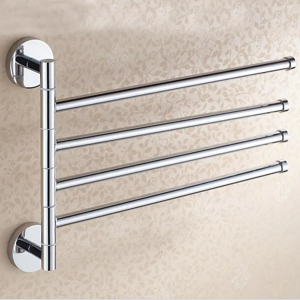 

Поворотная вешалка для полотенец из нержавеющей стали для ванной комнаты, вешалка для полотенец на 3/4 ручек, настенная вешалка для хранения в ванной комнате