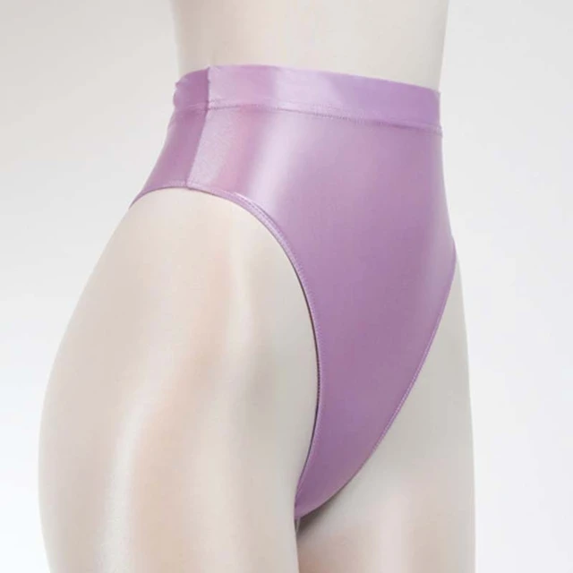 Women Oil Shiny Panties Underwear Glossy See Through Thong Bikini