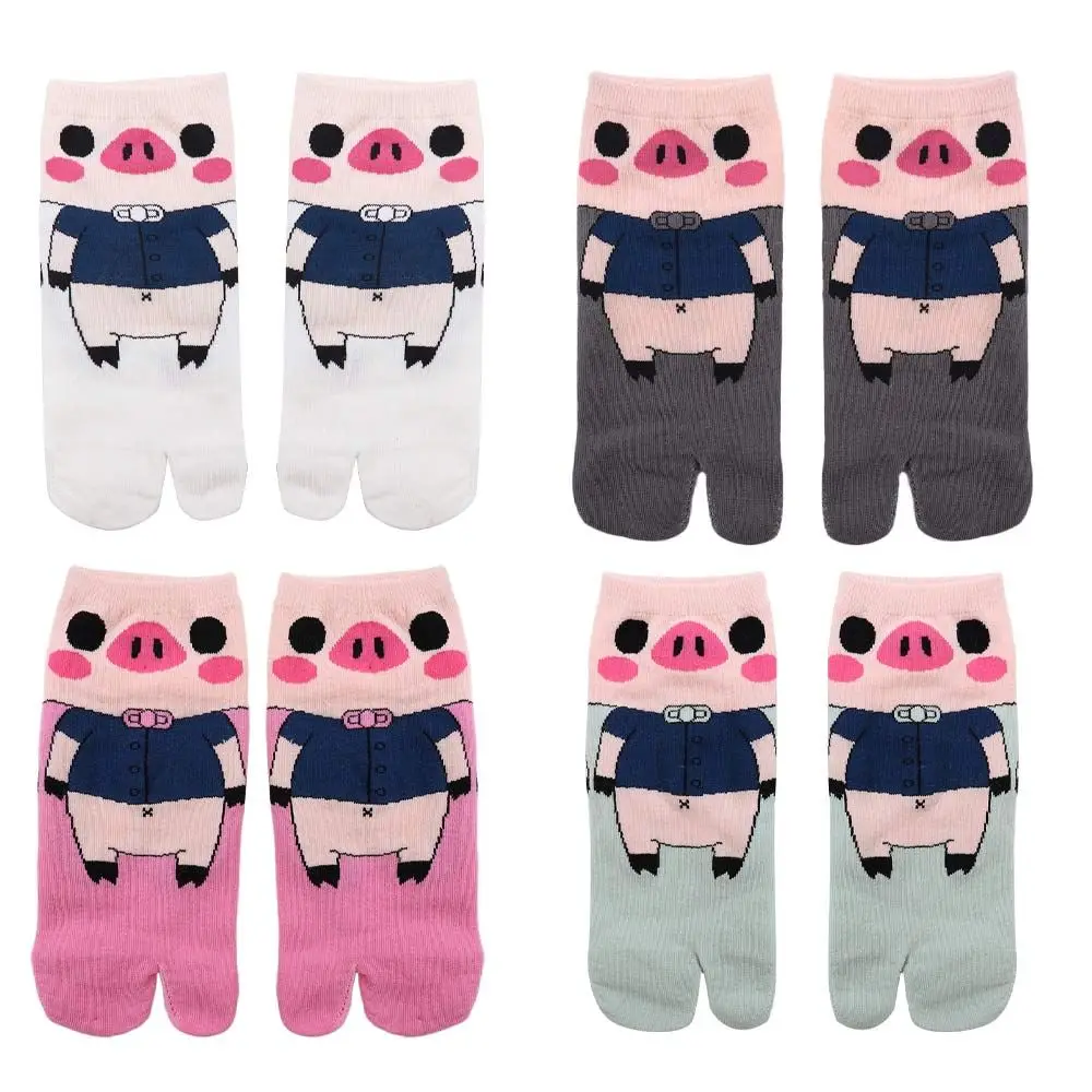 

Breathable Kawaii Students Cartoon Two Finger Socks Female Flip-flops Socks Geta Socks Low Tube Socks Two Toe Socks Pig Socks