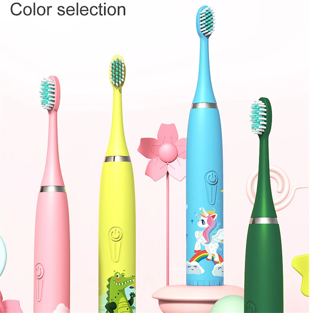 Electric toothbrush Children electric toothbrush with replace brush heads kids cartoon toothbrush ultrasonic sonic electric with 6 head