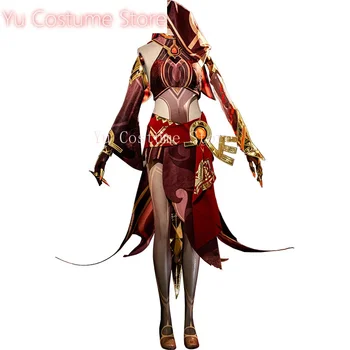 Yu Costume Anime! Genshin Impact The Eremites Scorching Loremaster Lovely Game Suit Cosplay Costume Halloween Party Outfit Women