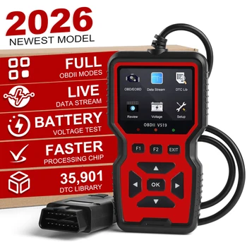 V519 RED Strumento Diagnostico per Auto, Scanner OBD2 per Controllo Stato Motore con Schermo a Colori 2026