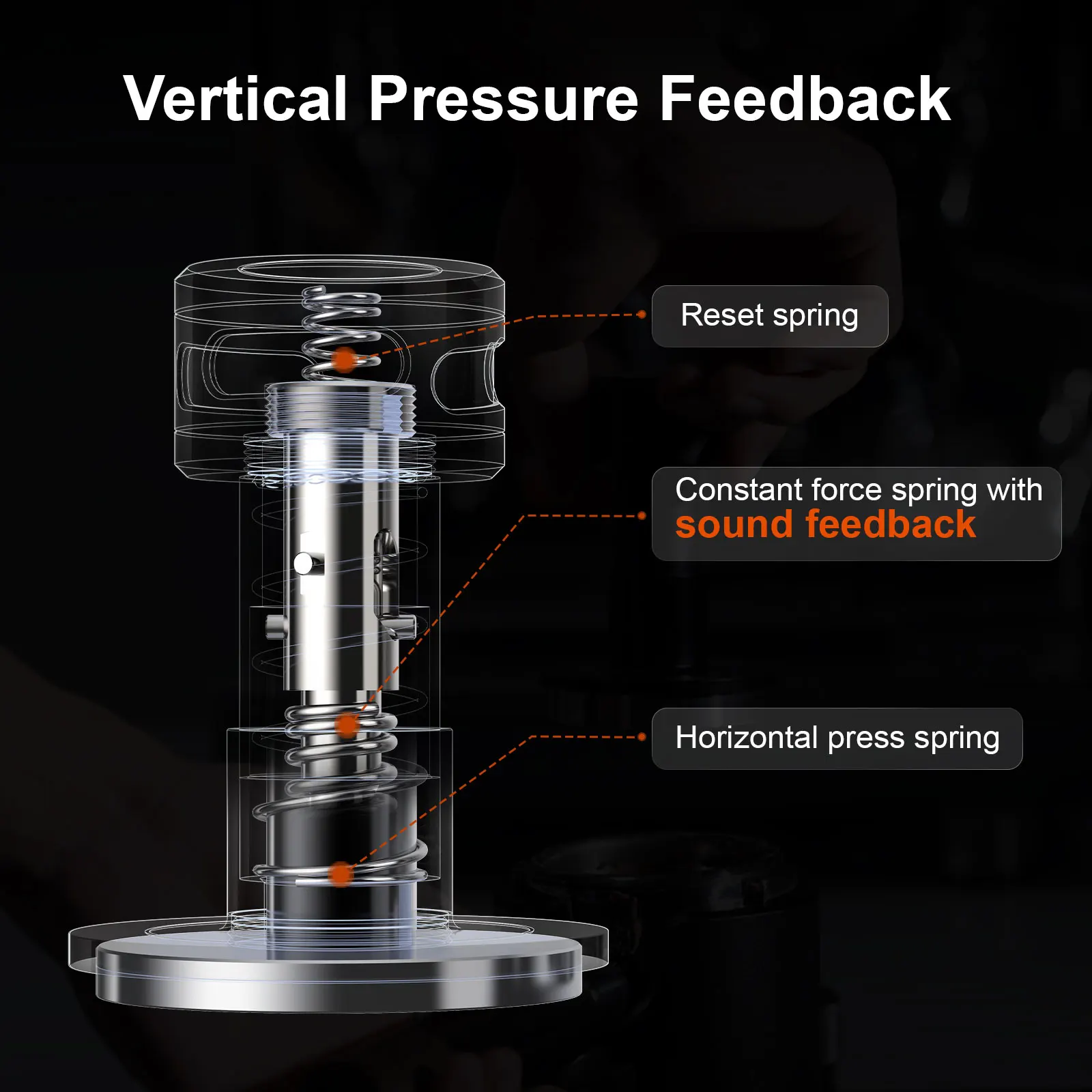 IKAPE Pressino per caffè espresso V5, pressino per caffè con feedback sonoro per barista, pressino con base in acciaio inossidabile al 100% con molla calibrata  15