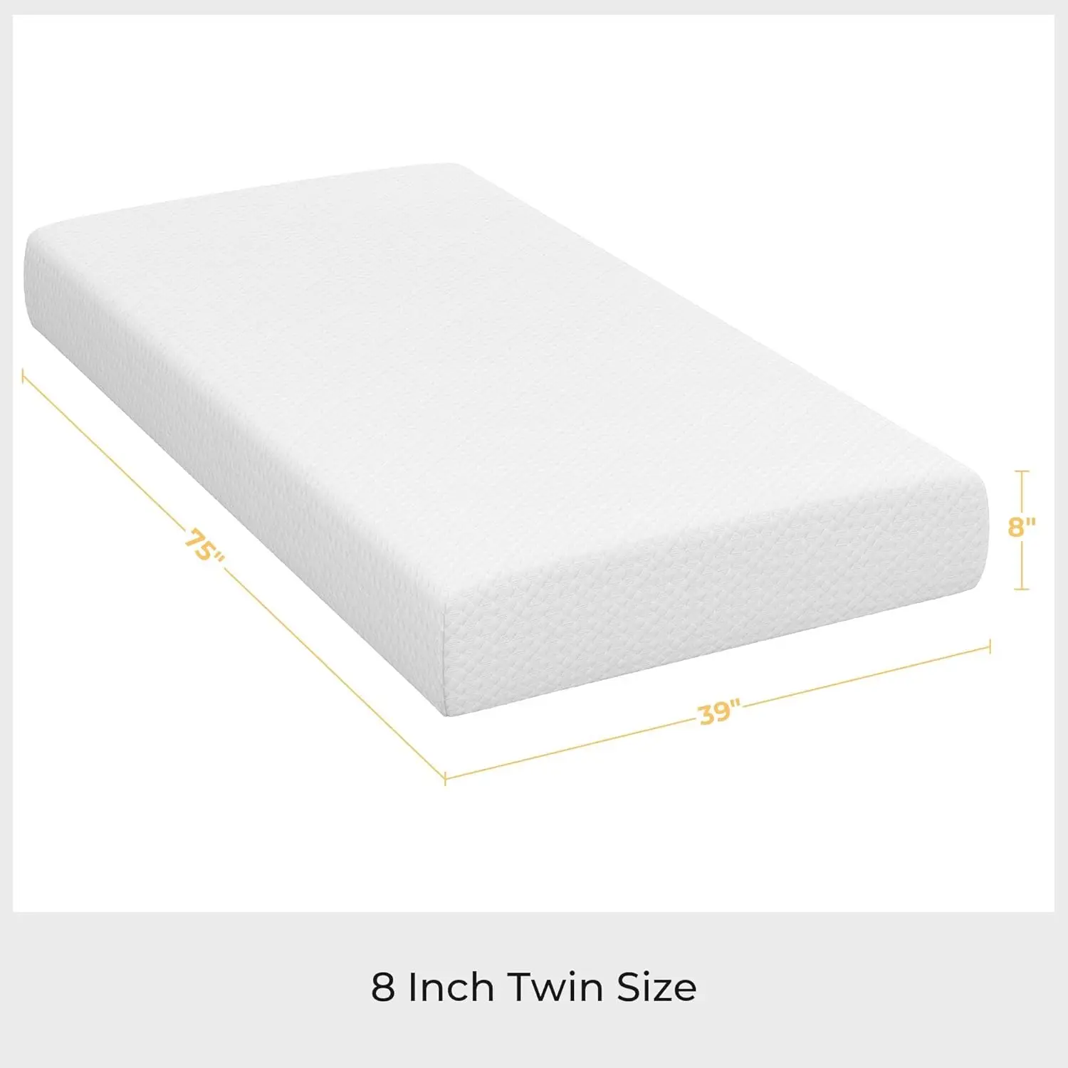8 Inch Twin Mattress Cooling Gel Memory Foam Mattress, Green Tea Mattress for Fresher Sleep, Medium Firm, CertiPUR-US Certified, 2