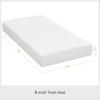 8 Inch Twin Mattress Cooling Gel Memory Foam Mattress, Green Tea Mattress for Fresher Sleep, Medium Firm, CertiPUR-US Certified, 2