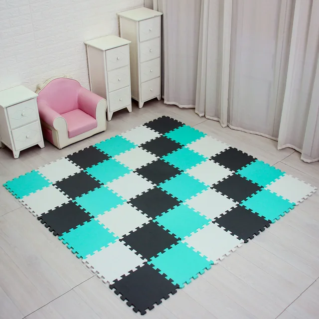 mei qi cool baby EVA Foam Play Puzzle Mat for kids Interlocking Exercise Tiles Floor Carpet Rug,Each 29X29X0.8cm playmat 6