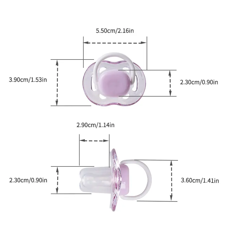 Silicone pacifier Pacifier holder Bottle accessories 1pc Baby Pacifier With Dust Cover Lid Nighttime Flat And Day Round Silicone Nipple PP Lid And Handle PCTG Baffle Soft Soother
