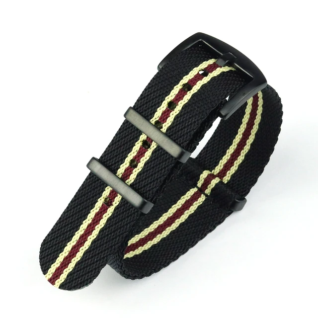 Nylon Nato Strap 20mm 22mm Stripe Watchband Replacement Watch Band Military Wristband Accessories For Tudor Nato Watch Strap black khaki red 2