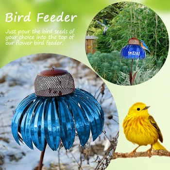 Metal Flower Hanging Bird Feeder Garden Decoration Humming Bird Feeder Anti-corrosion Pet Accessories for Corridor Balcony Decor
