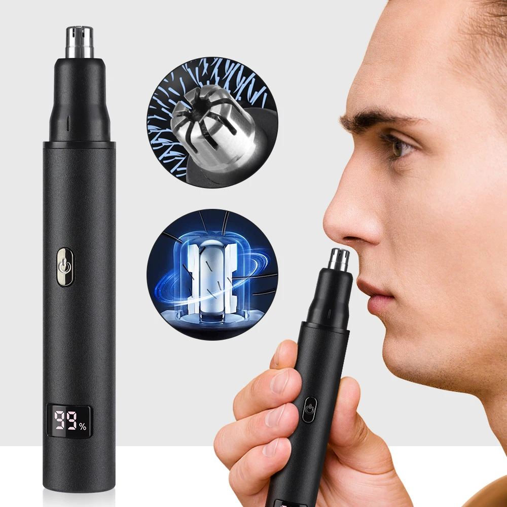 New 3 in 1 Electric Rechargeable Nose Ear Hair Trimmer for Men Painless Sideburn