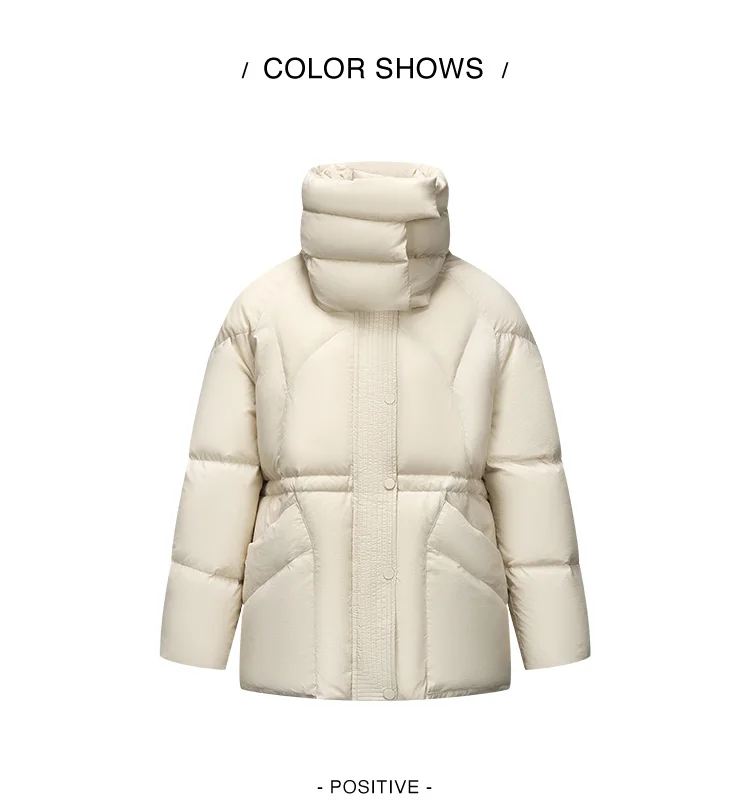 Down Jacket Women Medium Length Loose New Textured Warm Winter Wear