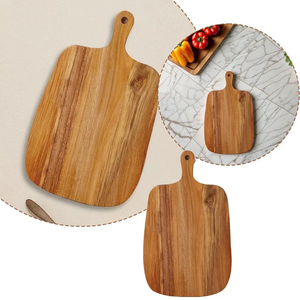 Description Picture 3 of item1PCS Acacia Wood Cutting Board Cheese For kitchen Steak Serving Tray Portable Camping Picnic Natural Wooden Chopping Block Tools