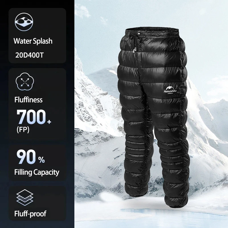 Naturehike Down Pants Camping Hiking Pants Winter Warm Goose/Duck Down Women Men Trousers Outdoor Thermal NH18K210-K