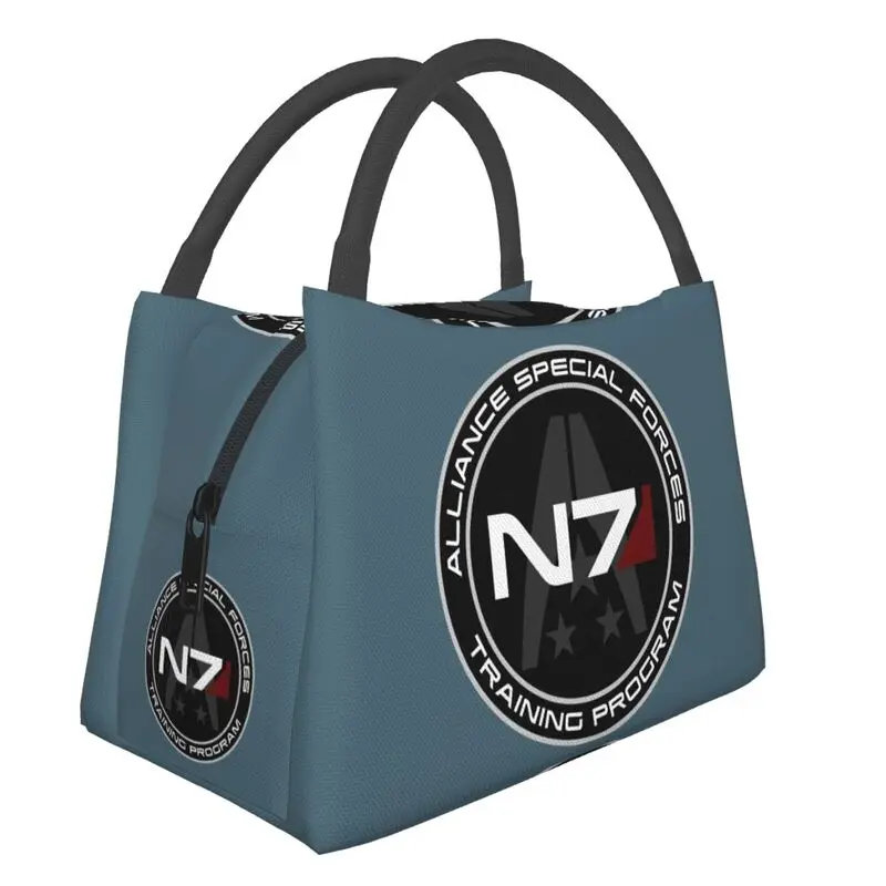 

Custom Alliance Mass Effect N7 Lunch Bags Men Women Cooler Thermal Insulated Lunch Box for Picnic Camping Work Travel