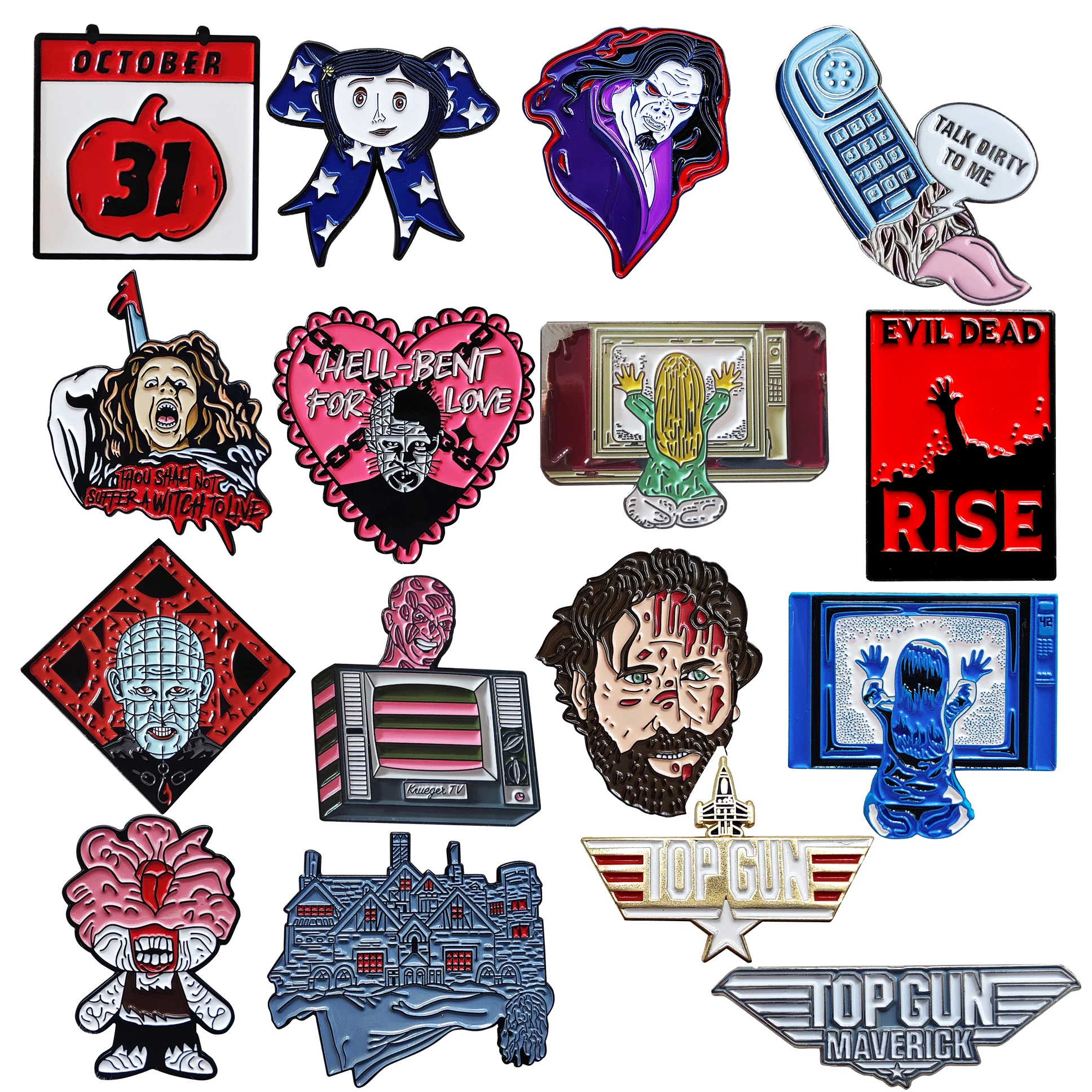Halloween Horror Movie Enamel Lapel Pin - Black & Colored Horror-Themed Pin For Jackets, Bags & Hats - View #8