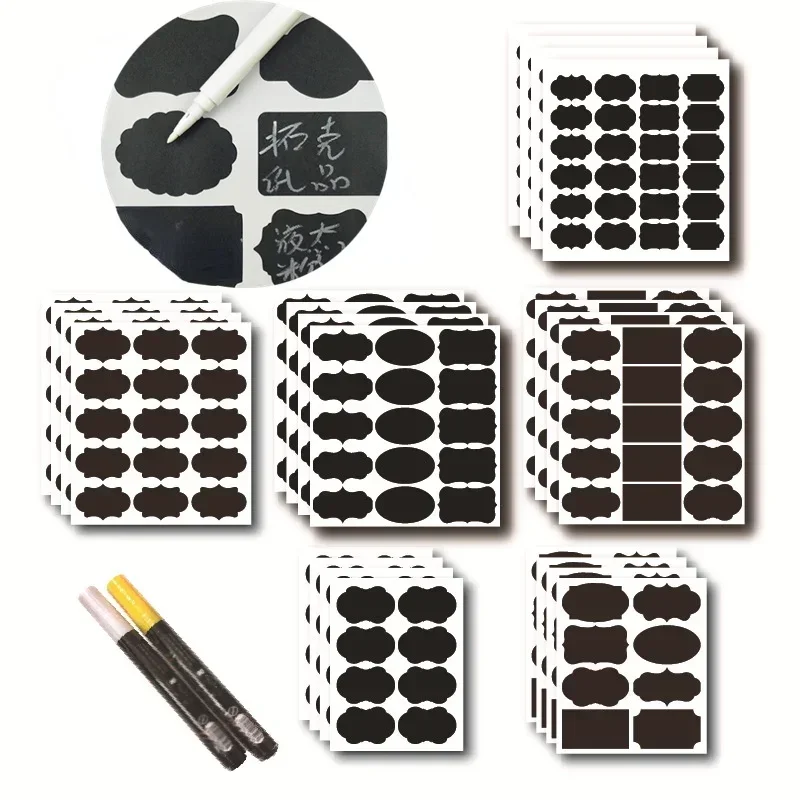 Decorative labels stickers 1PCS Blackboard Stickers Waterproof Chalkboard Kitchen Spice Label Sticker Home Jars Bottles Tags Blackboard Labels White Marker