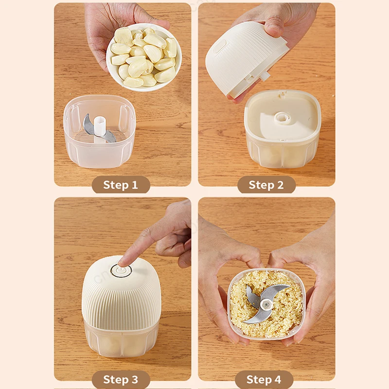 Mini Electric Food Chopper Multi Function USB Charging Meat Grinder Garlic Masher Machine Vegetable Ice Crusher Kitchenware Gift 3