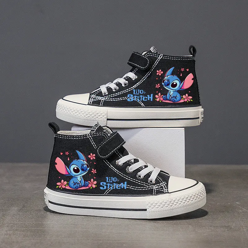 Baskets Montantes Enfant Stitch Noir - Chaussures Lilo & Stitch