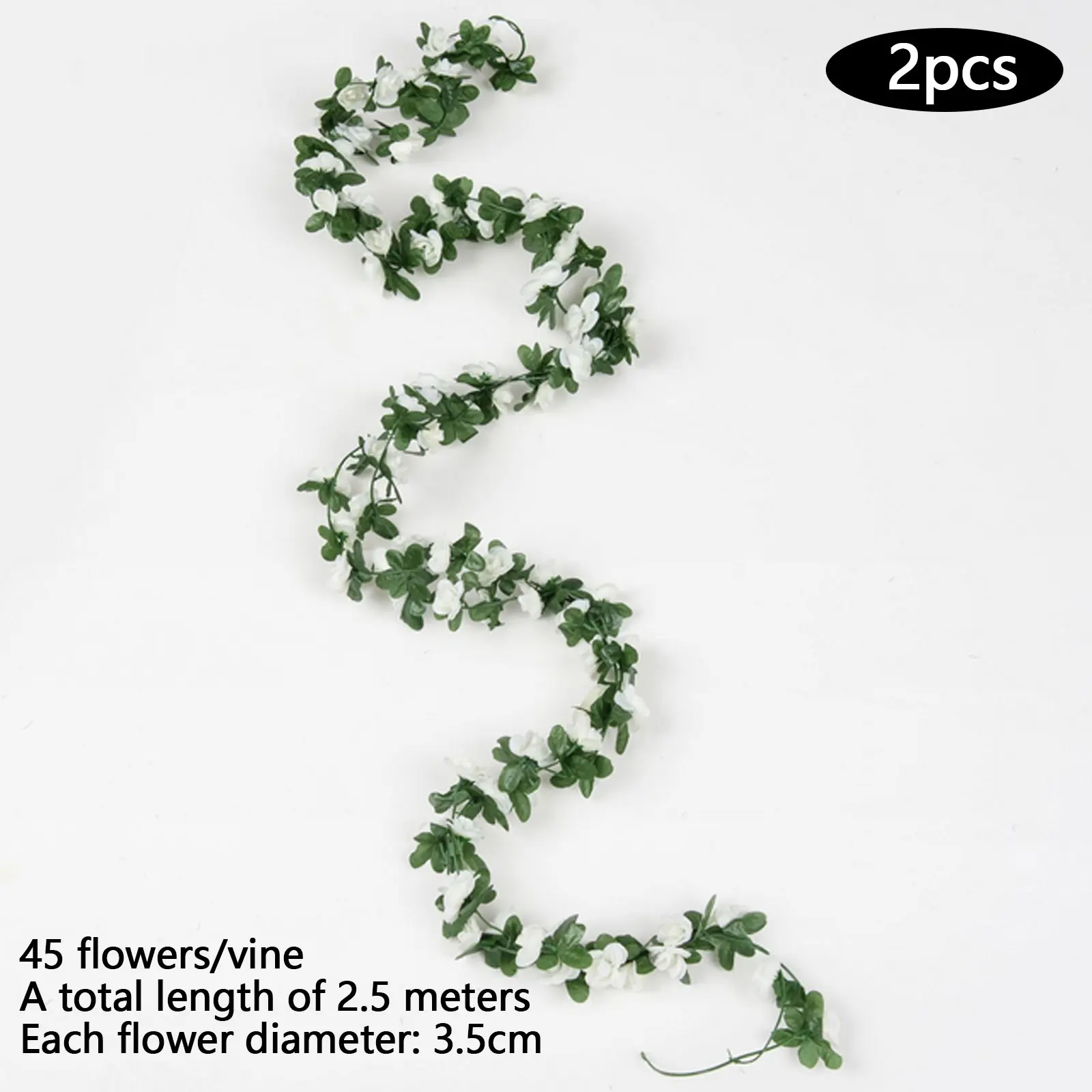 thumbnail image 1 of 2 piezas de 2,5 m de flores artificiales rosas colgantes guirnalda de hojas de seda enredadera de ratán para el hogar arco de boda decoración de fiesta de Navidad plantas hiedra, 1 of 5