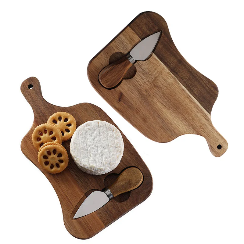 CheeseKnifeSetStainlessSteelAcaciaCheeseBoardandCheesesKnife