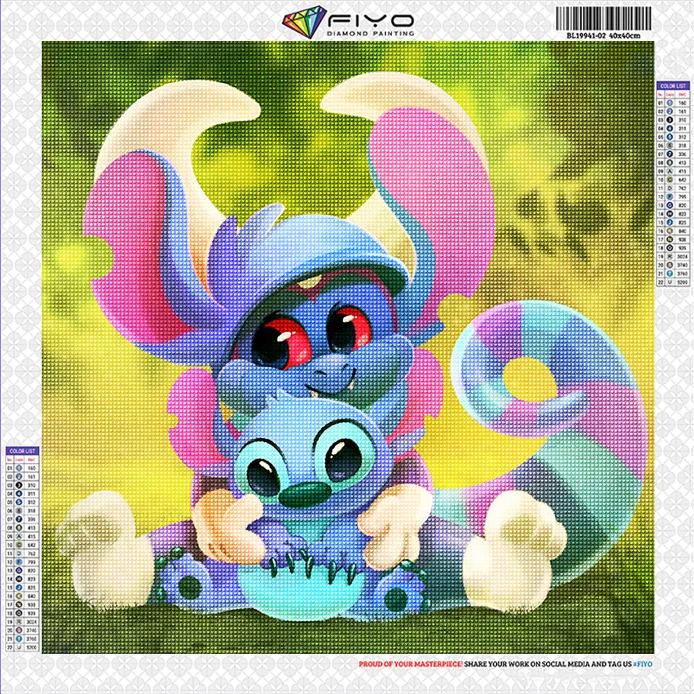 1 Set Disney Stitch Diamond Painting Stickers Kits for Kids DIY