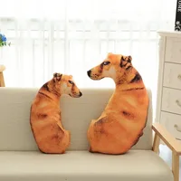 Animal Simulation Dog Pillows Creative 3D Simulation Dog Cushion Soft Plush Toys Cute Printed Throw Pillow Home Sofa Bed Decor 2