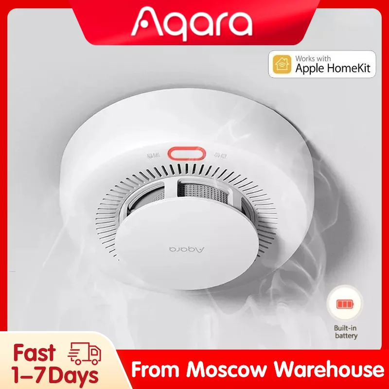 Aqara Smart Smoke Detector Sensor Zigbee 3.0 Fire Alarm Monitor Sound Alert Home Security App Funziona Con Xiaomi Mi Home Homekit