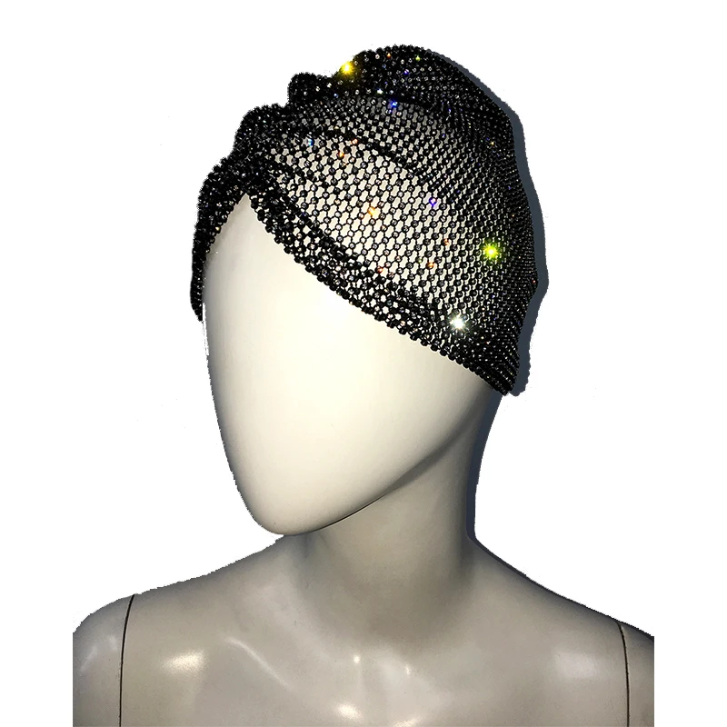Strass Mesh Head Wrap Maske – Glitzernde Maske Mit Kristallen Für Halloween, Partys & Raves, Silber