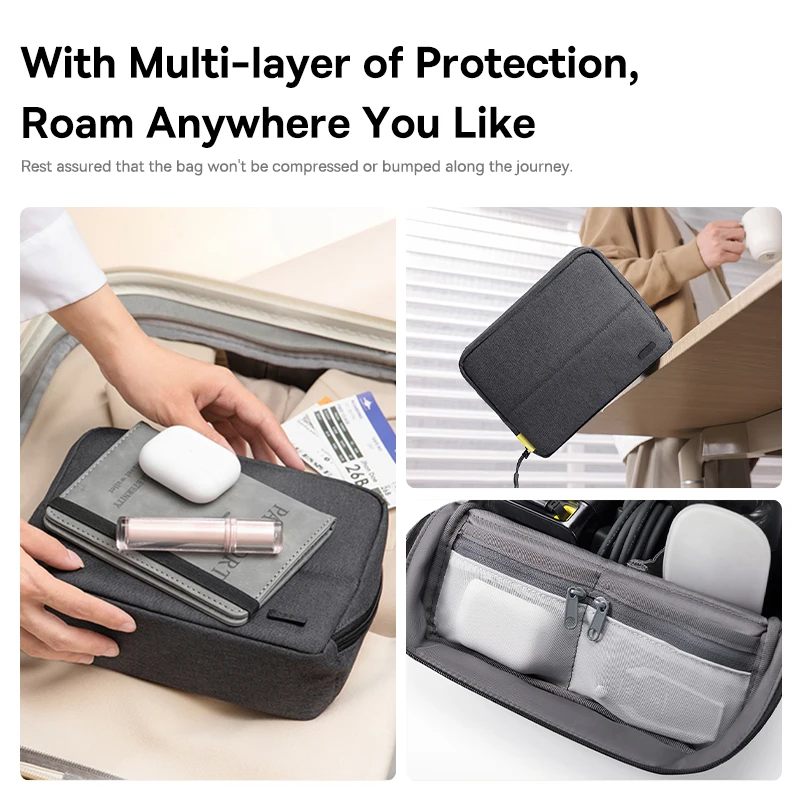 Baseus Phone Storage Bag for iPhone 17 Samsung Waterproof Digital Electronic Organizer Portable Power Bank Charger Camera Bag