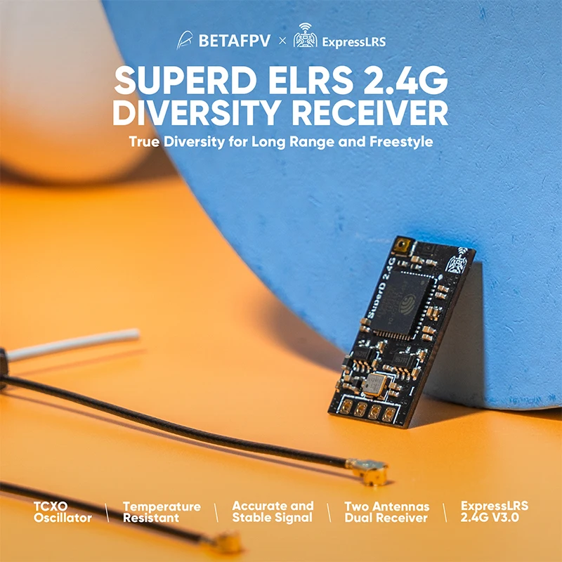 BETAFPV SuperD ELRS 2.4G ̹Ƽ ù ExprssLRS RX 2T ׳ TCXO IN, RC FPV Ÿ  Ÿ п, 1 , 2 , 3 , 5 