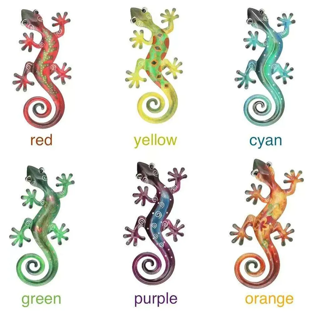 1 Stück bunte Eidechsen-Wanddekoration, Gecko-Hängeornament, Heimdekoration, geeignet für Heimdekoration, Gartendekoration im Freien, Bohemian-Stil, Gartendekoration, Hofdekoration, Balkondekoration, Zaun, Halloween, Weihnachten – Detail 8