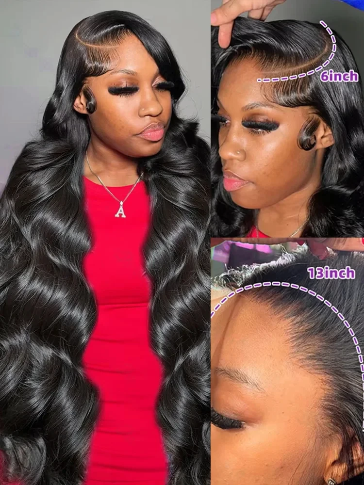 30 38 40 Inch Body Wave Human Hair Wigs 13x4 13x6 HD Transparent Lace Frontal Wig Preplucked Brazilian 5x5 Glueless Closure Wigs
