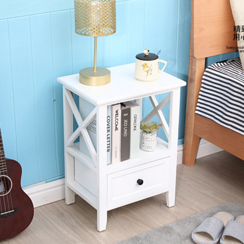 Nightstand Modern Bedside End Table Night Stand with Drawer and Storage Shelf for Living Room Bedroom