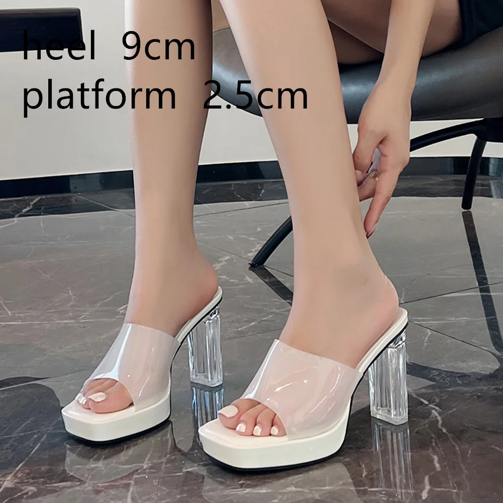 

Summer New Women's Korean Style Pointed High Heels Rhinestone Wine Glass Sandals Women's Fashionable Transparent Crystal Shoes