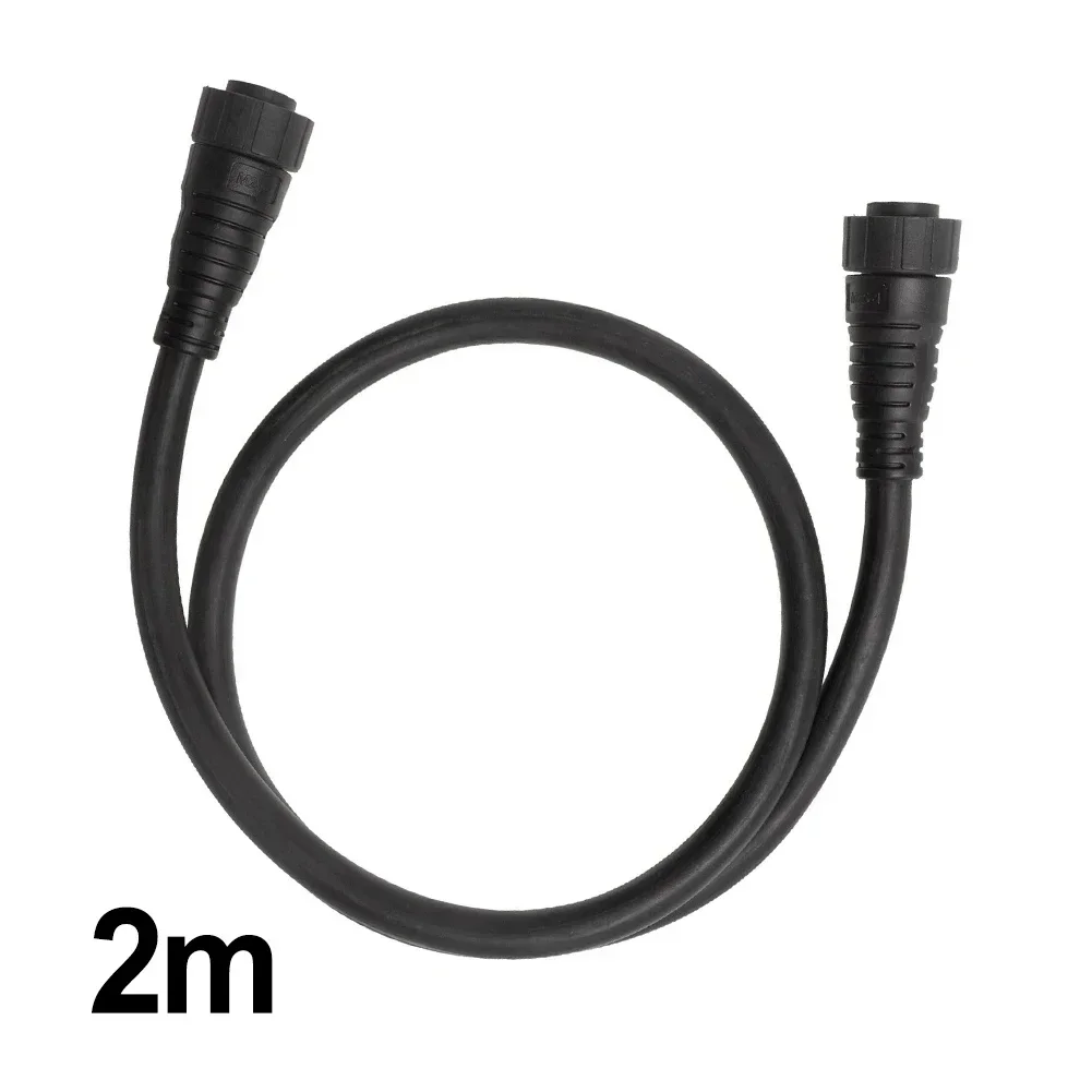 Durable 2M Waterproof Power Cable Connector Extension Cord - Black