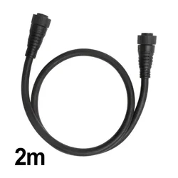 Durable 2M Waterproof Power Cable Connector Extension Cord - Black