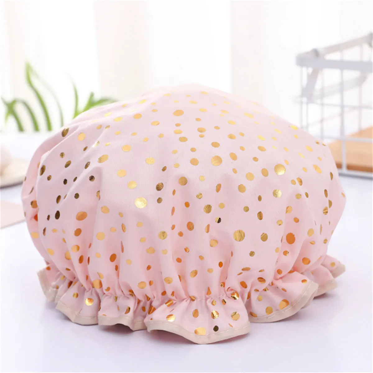 Ladies Hair Cap Hat Supplies Bathroom Double Layer Shower Waterproof Thick Cover Accessories 1pcs disposable shower cap waterproof shower cap shower cap disposable hair cap
