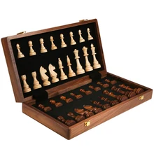 

ChesTop Grade Chess Set Traditional Wooden Folding Classic Handwork Solid Wood Walnut Chessboard Adult Kids Gift Board Game Toys