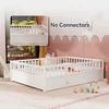 Twin Size Floor bed, integral construction with super high security barrier,wooden children's floor bed, white 4