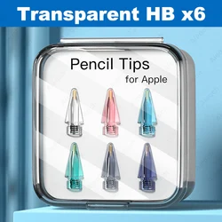 Double Layer Tip for Apple Pencil - Soft & Hard Options (Transparent HB x6)