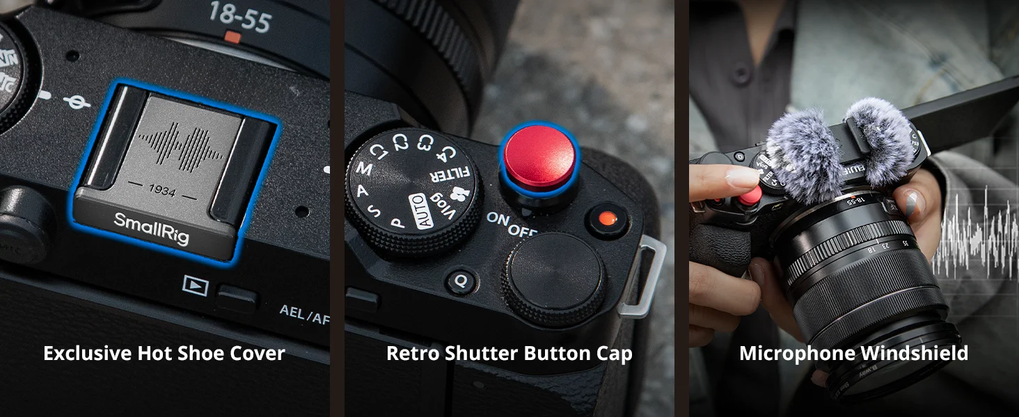 X-M5 “Retro” Camera Cage for FUJIFILM X-M5 with Wooden Handgrip Shutter Release