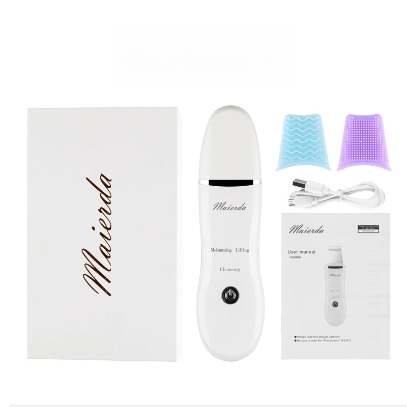 Ultrasonic Skin Scraper Vibration Beauty Device Blackhead Scraper Facial Cleansing Acne Removal Pore Cleansing Lifting Firming