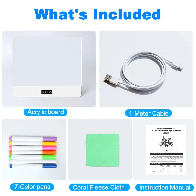 어린이용 LED 노트 보드, 야간 조명, 7가지 색깔 펜, DIY 아크릴 메시지 매직 보드, 어린이 그림판, 생일 선물