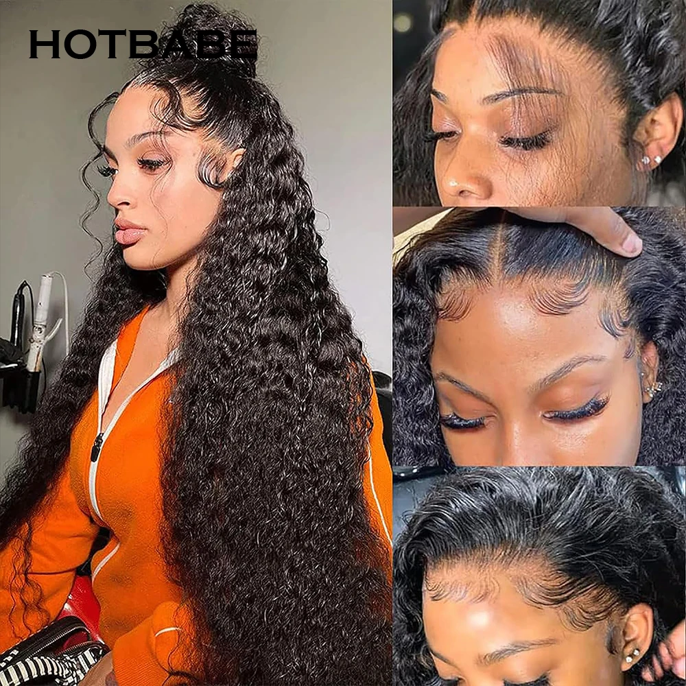 360 Glueless Full Lace Wig Water Wave 13x4/13x6 HD Lace Frontal Wig Preplucked Brazilian Human Hair Wig 350 Density Wig HOTBABE