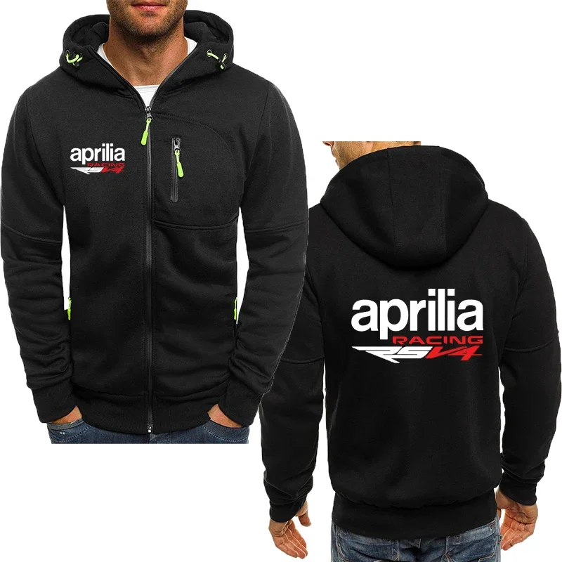 

2024 Men's zpper Hoodies Aprilia Racing RSV4 print Street Trend Zipper Hoodies Spring Autumn Fashion Zipper Hoodies Sweatshirt