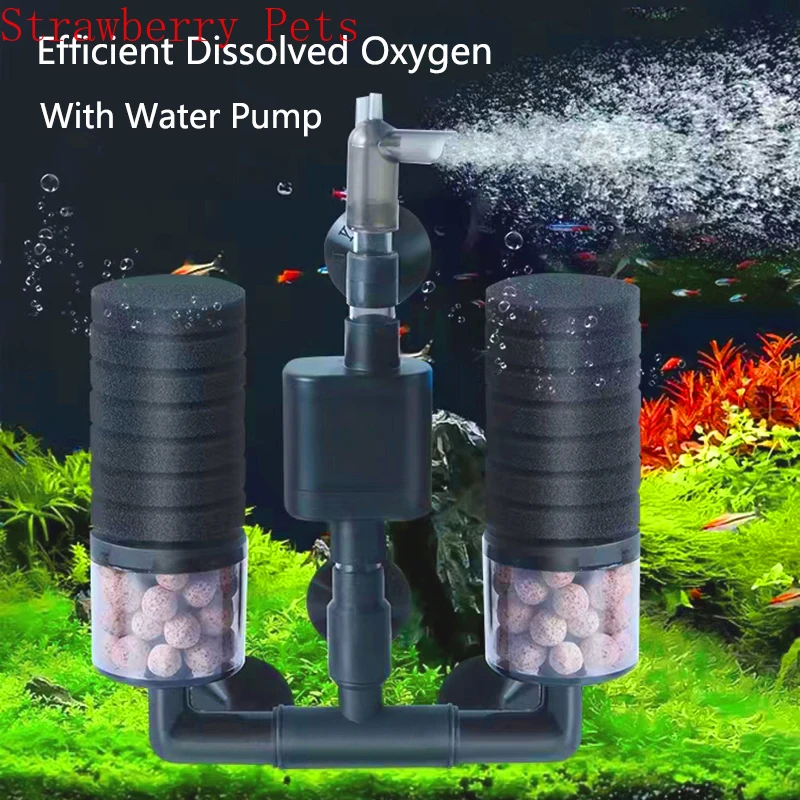 AquariumSpongeFilterWithWaterPumpForFishTankAirPumpSkimmerBiochemicalFilter