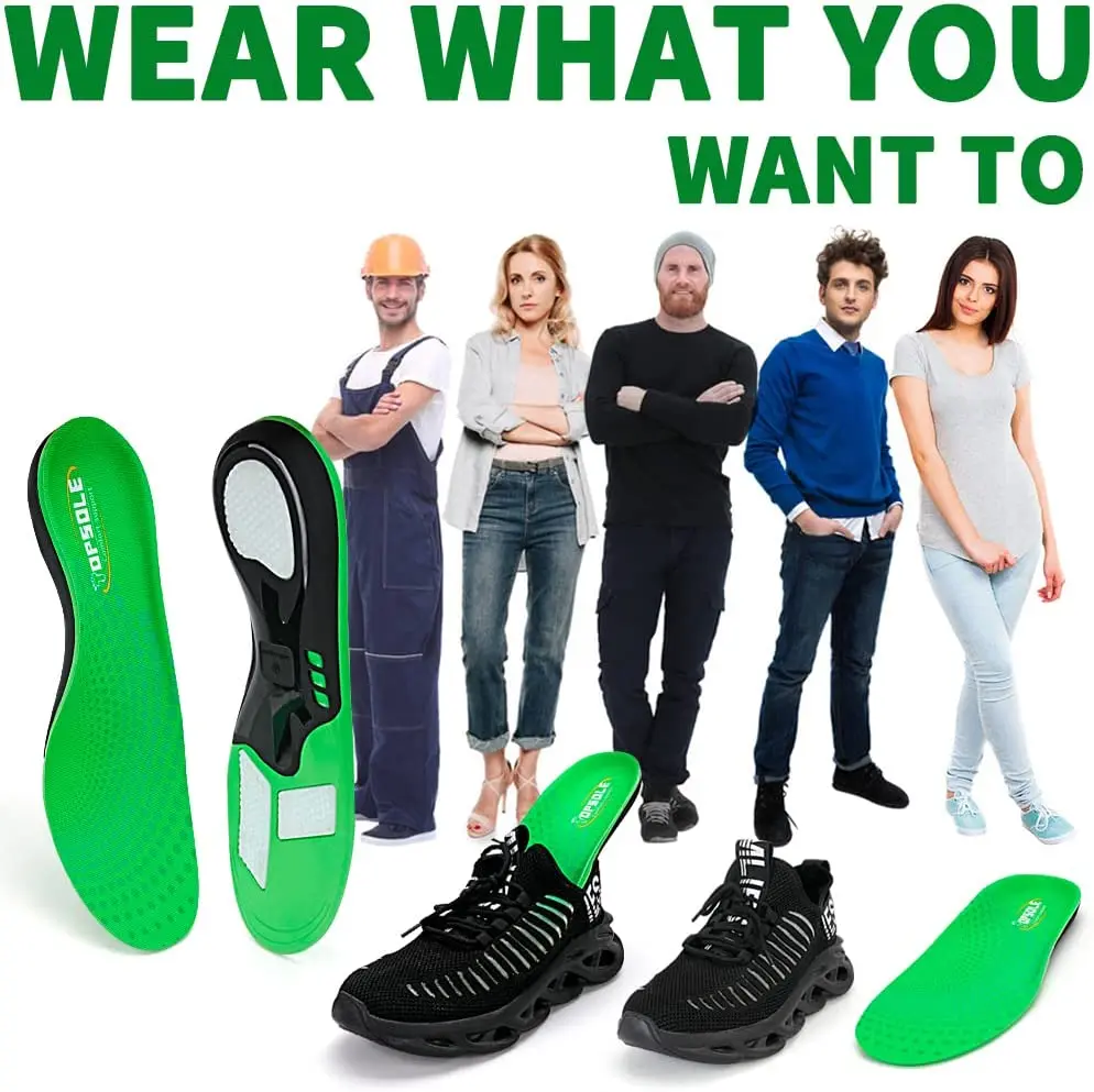 TOPSOLE Arch Support Orthopedic Insoles For Green Upgrade Flat Feet Plantar Fasciitis Heel Pain Shoe Inserts Orthotics Free Ship