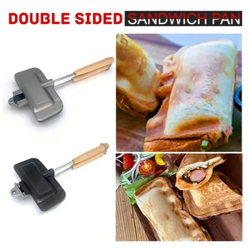 

Double-sided Sandwich Pan Non-stick Frying Pan Breakfast Machine Pancake Maker Detachable Handle Heat-resistant Kitchen Tools
