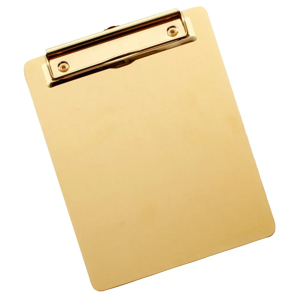 

Блокнот для письма, Домашний Органайзер из стальной бумаги, доска для хранения файлов из нержавеющей стали, Золотой держатель для записей, офисный Золотой блокнот для записей