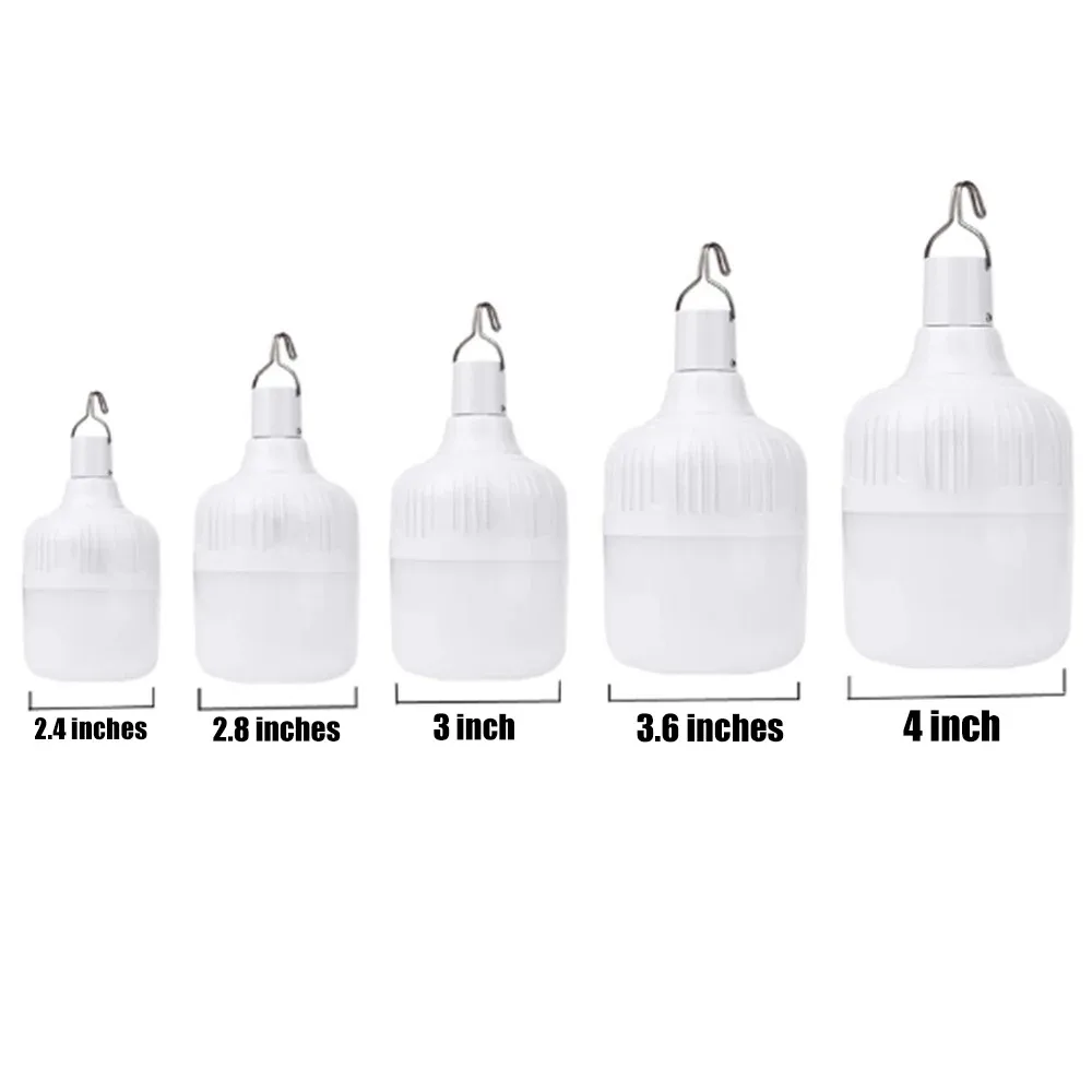 1Pc Camping Light USB Rechargeable LED Emergency Lamp Outdoor Portable Lanterns with Hook for BBQ Tents Battery Bulb